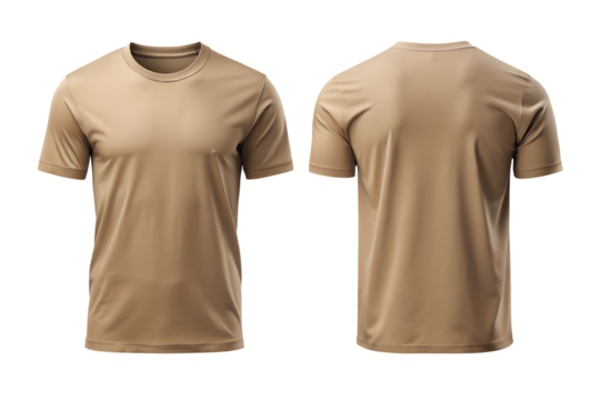coffee t-shirt template mockup, front and back view of plain. Png