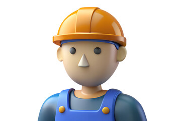 3d worker builder with helmet