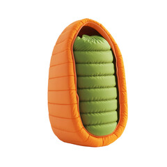 Cozy and Vibrant Sleeping Bag for Outdoor Adventures Transparent Background