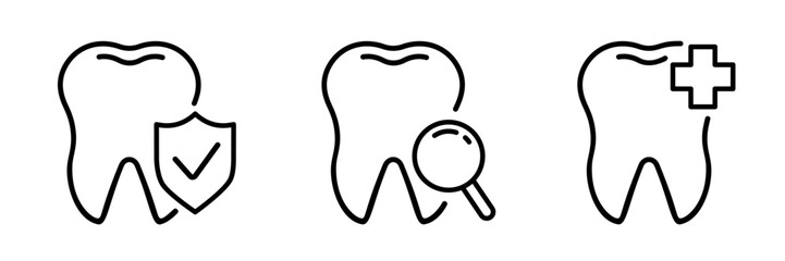Tooth icon set. Dental icons