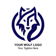 a logo for a wolf's logo that says your logo.