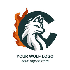 a logo for a wolf's logo that says your logo.