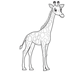 Coloring pages of giraffes for kids giraffe cartoon isolated on white