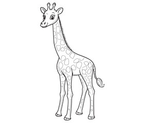 Coloring pages of giraffes for kids giraffe cartoon isolated on white