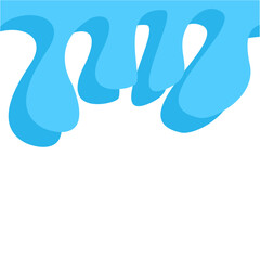 Dripping water isolated on transparent background. Blue paint.