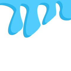 Dripping water isolated on transparent background. Blue paint.