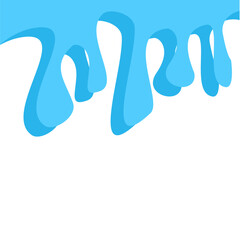 Dripping water isolated on transparent background. Blue paint.