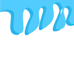 Dripping water isolated on transparent background. Blue paint.