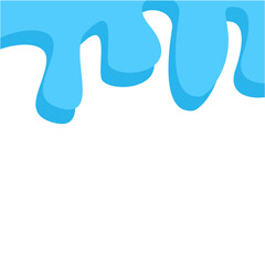 Dripping water isolated on transparent background. Blue paint.