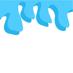 Dripping water isolated on transparent background. Blue paint.