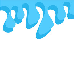 Dripping water isolated on transparent background. Blue paint.