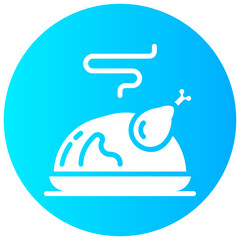 chicken round glyph vector icon