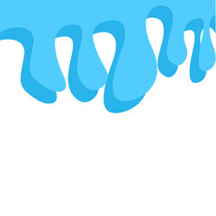 Dripping water isolated on transparent background. Blue paint.