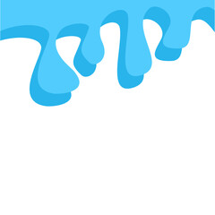 Dripping water isolated on transparent background. Blue paint.