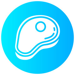 meat round glyph vector icon
