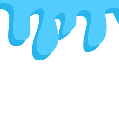 Fototapeta premium Dripping water isolated on transparent background. Blue paint.