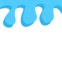 Dripping water isolated on transparent background. Blue paint.