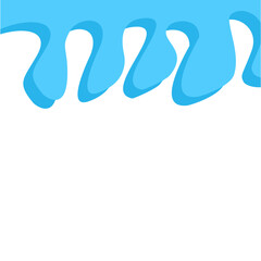 Dripping water isolated on transparent background. Blue paint.