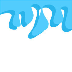 Dripping water isolated on transparent background. Blue paint.