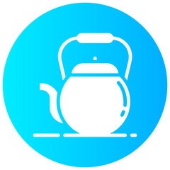 tea pot round glyph vector icon