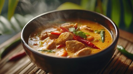 A delicious Thai curry served in a bowl.