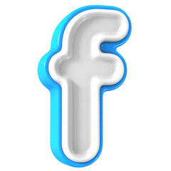 Blue With White Font f 3D Rendering