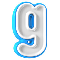 Blue With White Font g 3D Rendering