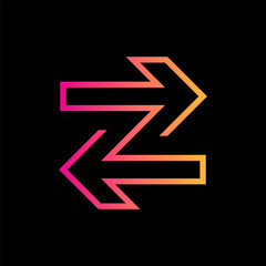 Letter Z line modern gradient logo design