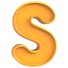 S Font Yellow 3d render