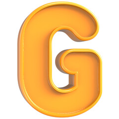 G Font Yellow 3d render