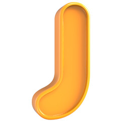 J Font Yellow 3d render