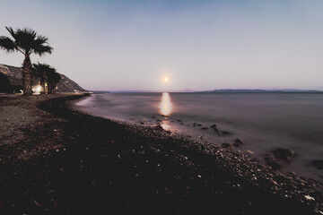 sunset over the beach