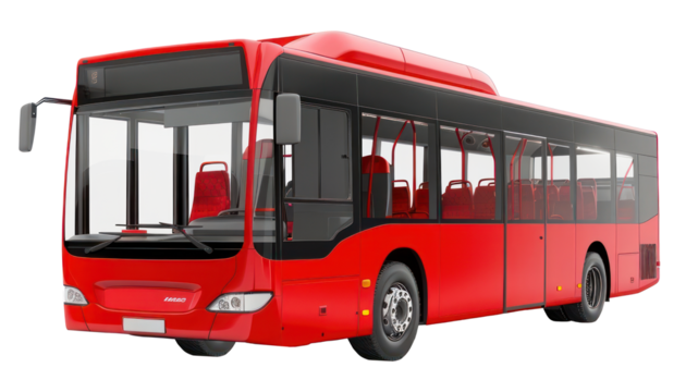 PNG Modern red city transport bus