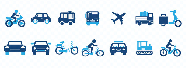 Transport icon set. Collection of vehicle vector symbol illustration