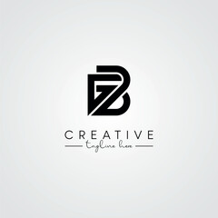 Modern Unique Artistic Letter GB BG Logo Design. Initial Based Letter Icon Logo.
