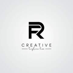 Modern Unique Artistic Letter FR RF Logo Design. Initial Based Letter Icon Logo.