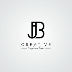 Obraz premium Modern Unique Artistic Letter JB BJ Logo Design. Initial Based Letter Icon Logo.