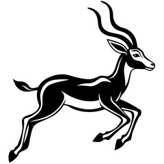 Gazelle leaping with slender legs and elegant antlers vector