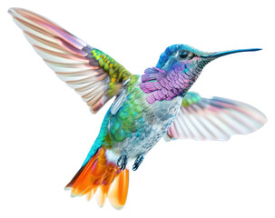 Obraz premium PNG Colorful hummingbird in flight