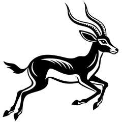 Gazelle leaping with slender legs and elegant antlers vector