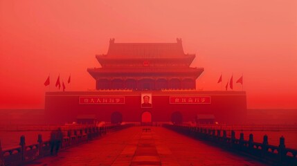 Minimalist Background for the October 1st Celebration: Honoring China's History and Culture