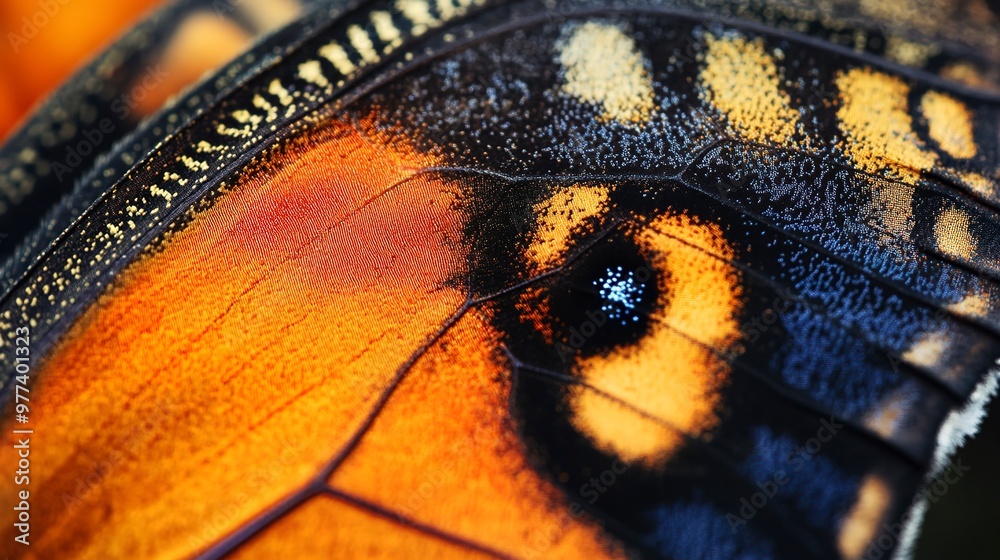 Sticker Close-Up of a Butterfly's Wing 