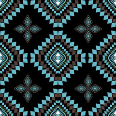 Ancient echoes Aztec geometric seamless patterns southwest Navajo Native American tribal ethnic colorful for textile printing