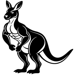 Kangaroo mid-hop with a pouch and strong legs vector