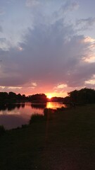 sunset over the lake