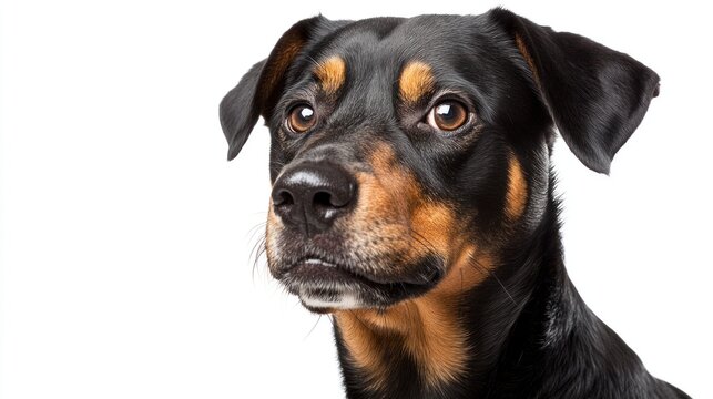 Portrait of a dog breed, isolated on white background, showcasing specific breed characteristics and dog lover appeal
