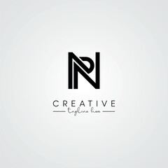 Modern Unique Artistic Letter NR RN Logo Design. Initial Based Letter Logo Vector.
