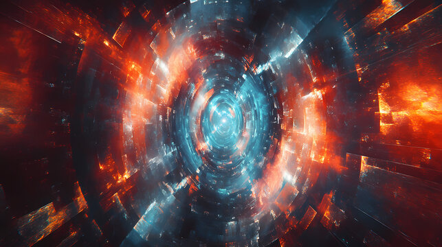 Synthetic reality parallel universes shimmering iridescent portal gateways. Interdimensional Gateway. Illustration