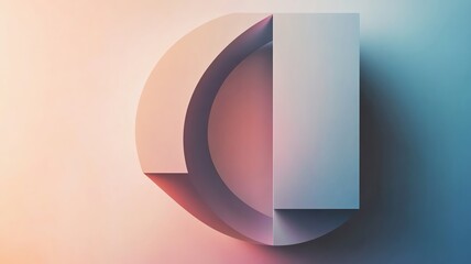 Craft a minimalist typography design with elegant letters and an empty center space copy space - ethereal - Multilayer - soft gradient backdrop