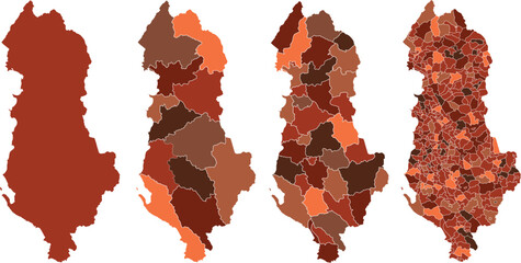 ALBANIA MAP with its administrative divisions and regions